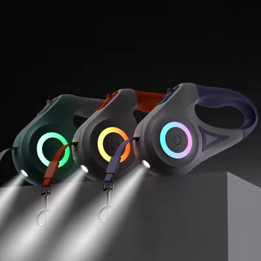 5M Automatic Retractable Dog Leash with Led Flashlight